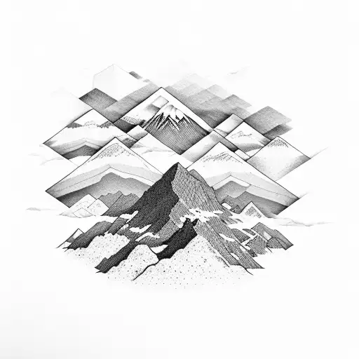 Mountain Made Up Of Rocks Across The Horizon