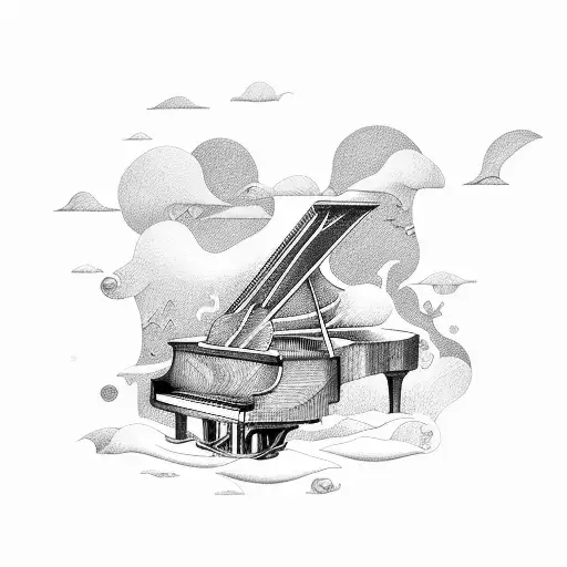 Piano Sheet Over The Ocean With Storm