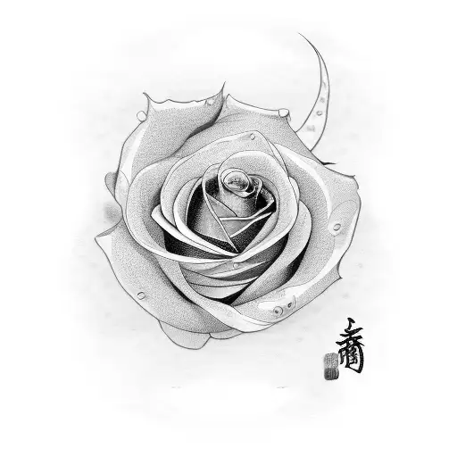 Sleeve With A Rose Chinese Symbol And The Name Kiara