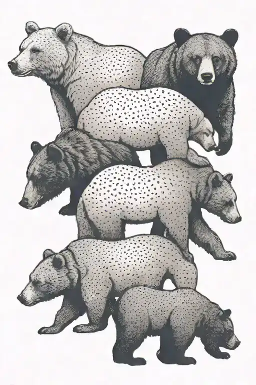 Four Bear Silhouettes Overlayed Each Other