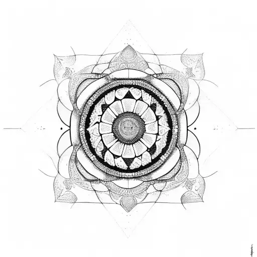 Line Of Life With Mandala And Geometric Style
