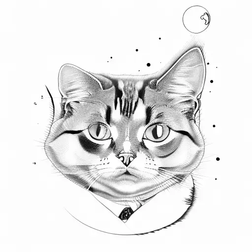 Tuxedo Cat With Green Eyes