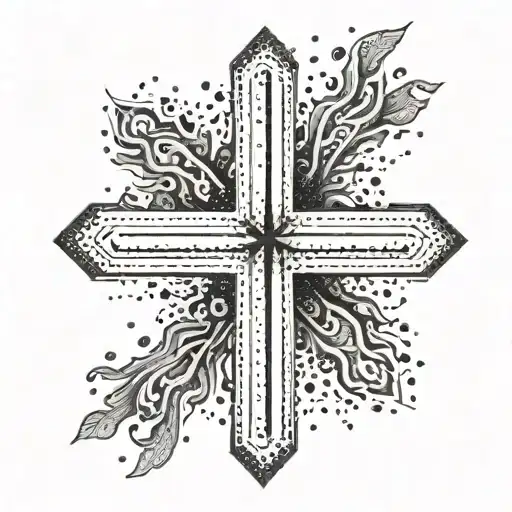 A Small Black Plain Cross Made Out Of Ash Abstract