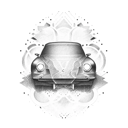 A Silhouette Of A Car Being Wrapped Against A Vibrant Sunset