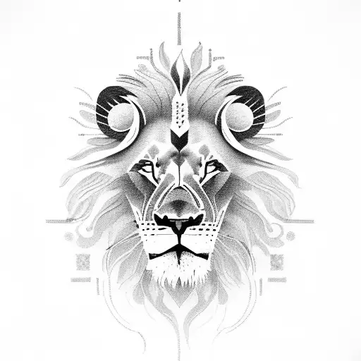 Lion At An Estuary With Lights