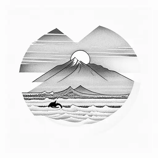 A Mesmerizing Sunset Over Maui's Coastline With A Silhouette Of A Surfer