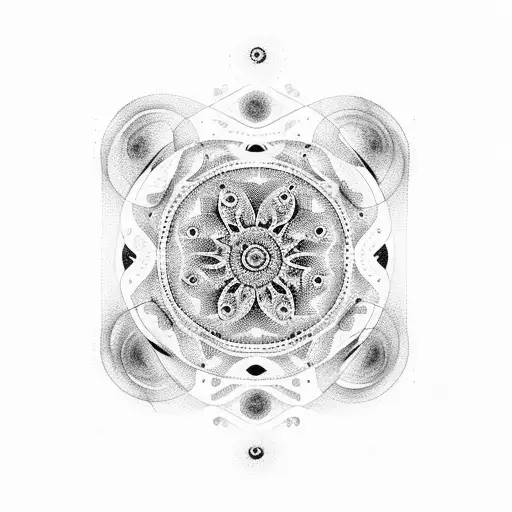 Enzo Circle With Dot Work Unalome And Line Tat For Ankle