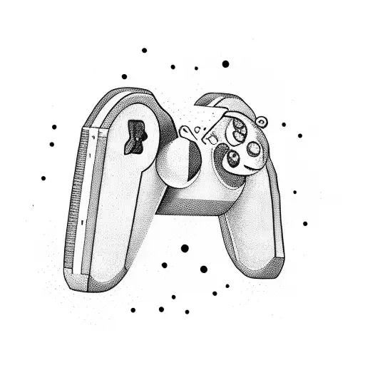 A Minimalist Design Of A Gaming Controller With Support Symbols Incorporated Into The Buttons