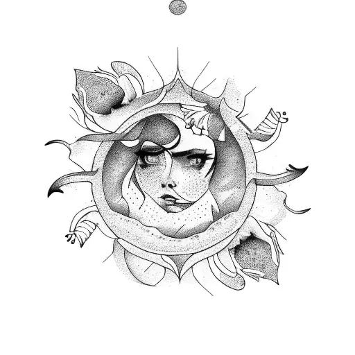 Mountains And Flowers With Sun