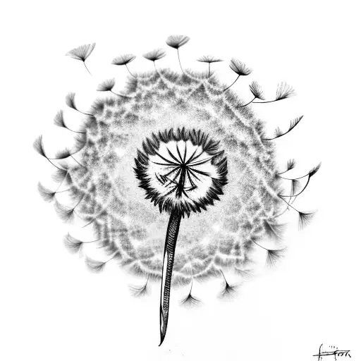 Feather With Dandelion