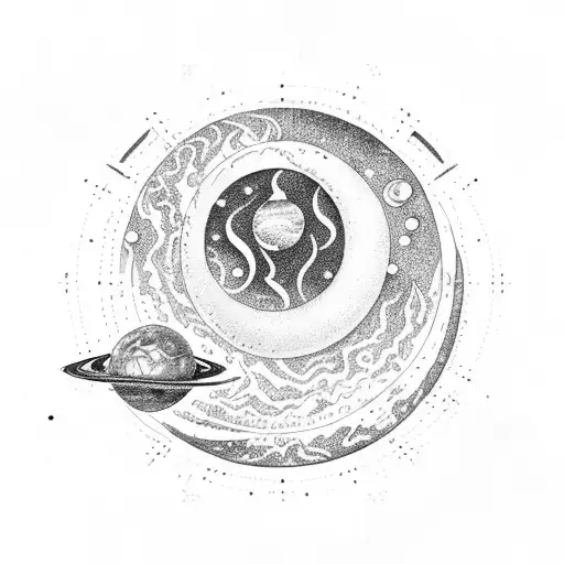 Gemini Constilation With A Moon And Stars And Planets