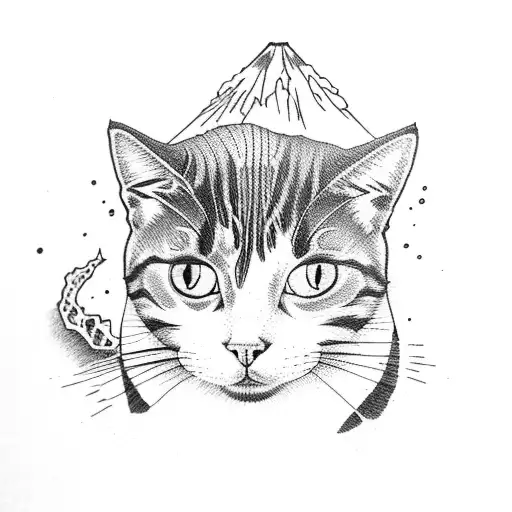 Cat With Volcano