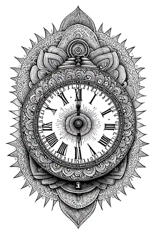 Sand Clock And Mandala Design Inspired