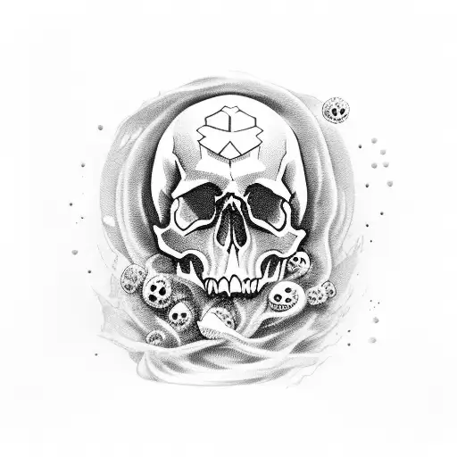 A Skull With Intricate Game-themed Elements