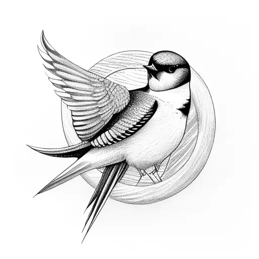 Three Swallow Birds Forming A Circle