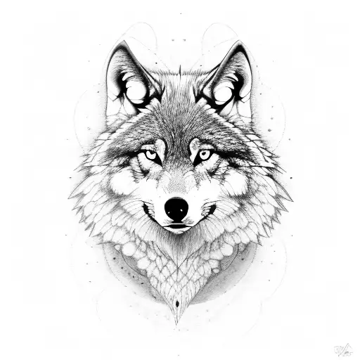Male Wolf With Serious Eyes