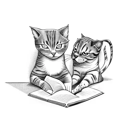 A Cat And A Dog Sharing A Cozy Reading Nook With Coffee Mugs In Their Paws