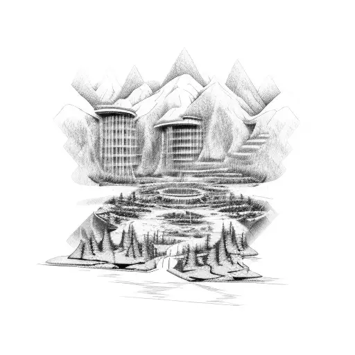 A Civil Engineer Holding A Blueprint With A Scenic Outdoor Backdrop