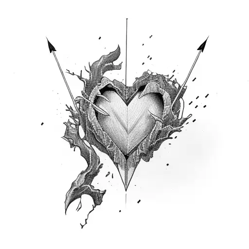 A Broken Heart Held Together By An Arrow