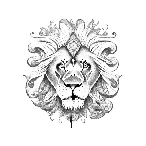 A Lion God Playing A Musical Instrument