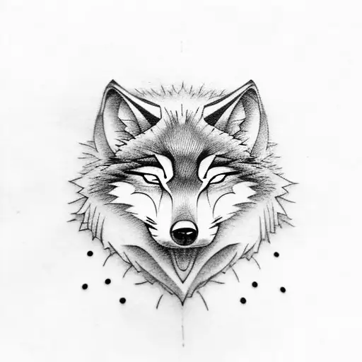 Cute Wolf Sleeping In A Bed In Childish Drawing