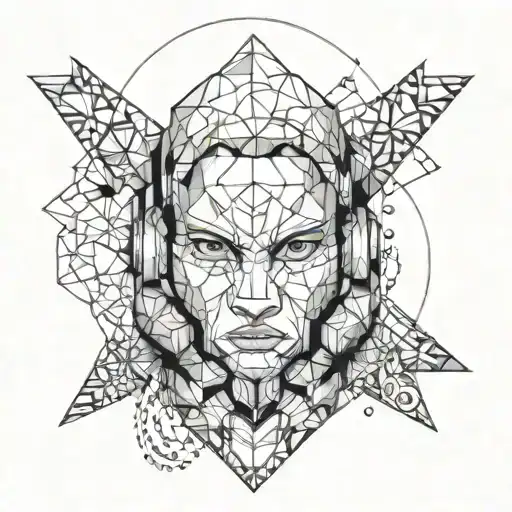 Create A Manga-inspired Character Wearing A Bracelet Made Of Geometric Shapes