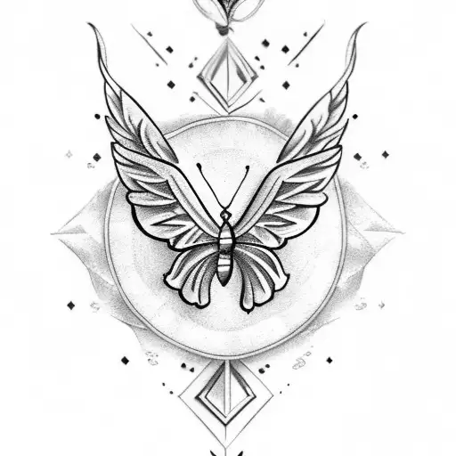 Butterfly With Sagittarius With Phoenix With Date