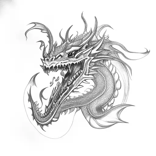 Dragon Head Breathing Large Flame