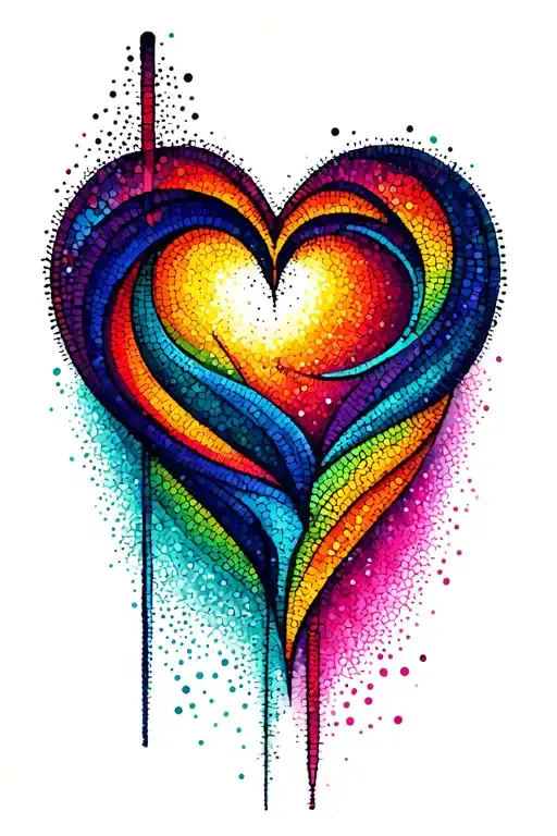 Emr' Inside A Multicoloured Abstract Heart Shape