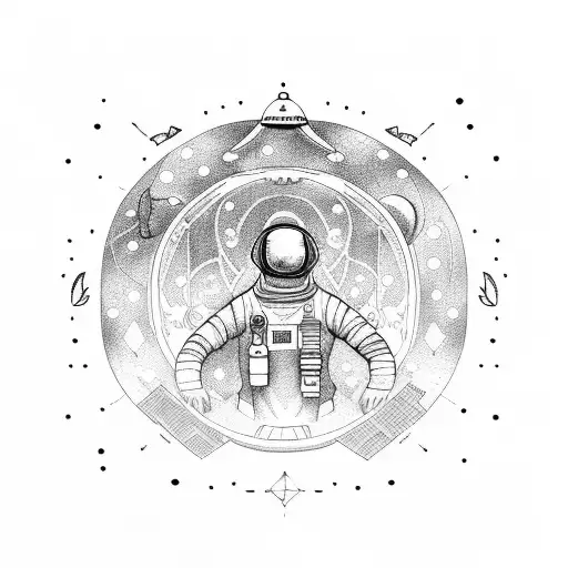 Astronaut Doing Yoga In Space