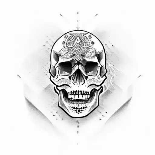 Skull With V8 Engine