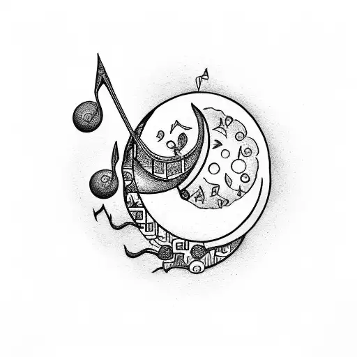 Moon And A Music Note