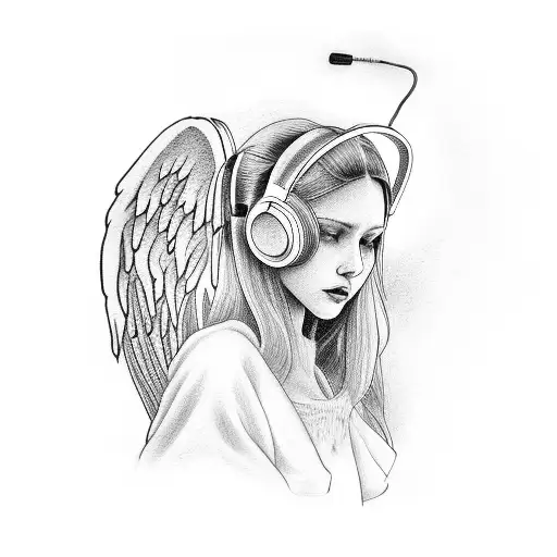 Angel With Headphones