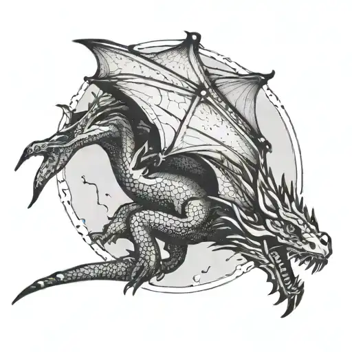 Black Wyvern In Flight