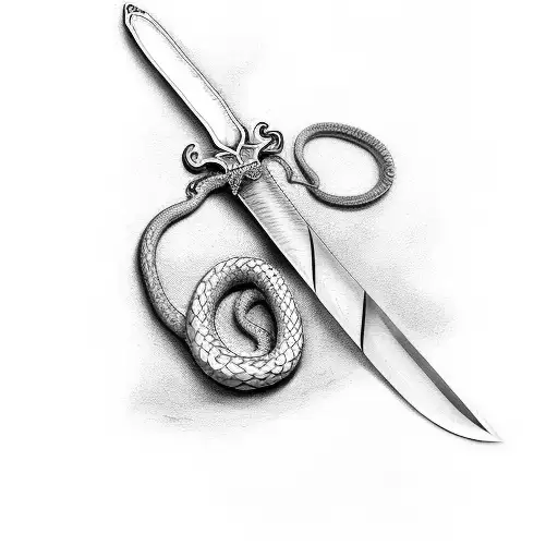 Sword Surrounded By Snake