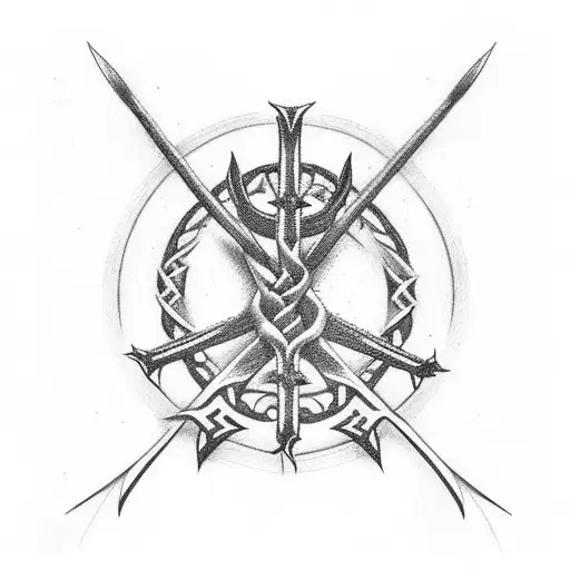 A Cross With Thorn Crown As A Band On Forearm