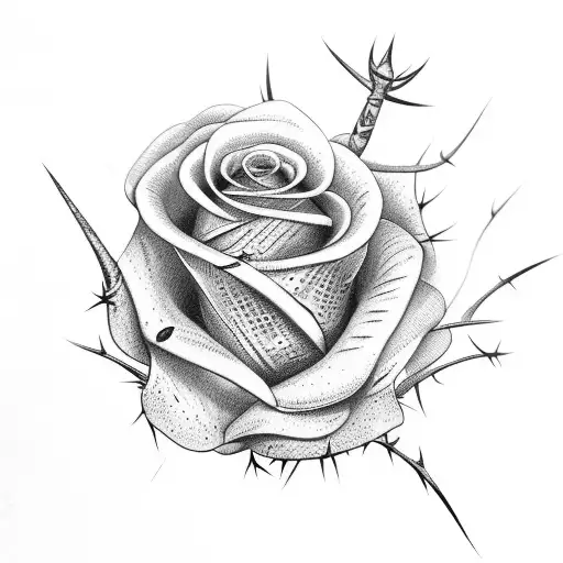 A Thorn Stem Of Rose