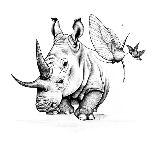 Rhino With A Hummingbird Like Heart