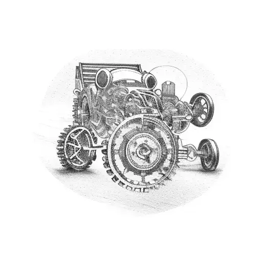 A Wooden Sprint Car With Gears And Circuitry Incorporated Into The Design