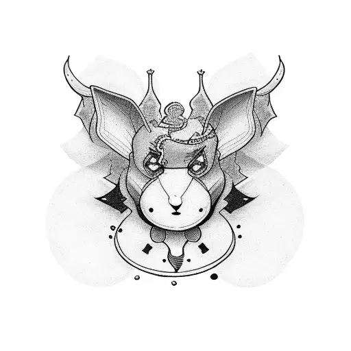 A Dotwork Tattoo Inspired By An Iconic 80'S Cartoon Character In A Cinematic Setting