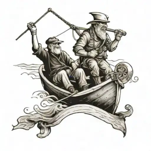 Father And Son Sailing Together On A Harley-davidson Themed Boat