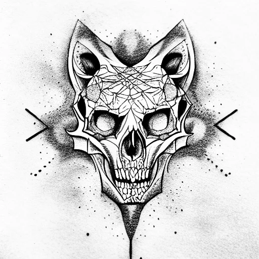 A Wolf Skull With Inside A Human Skull In 4 Differenti Styles