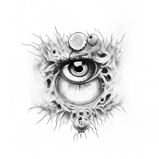 Zombie Crow Eating A Human Eye