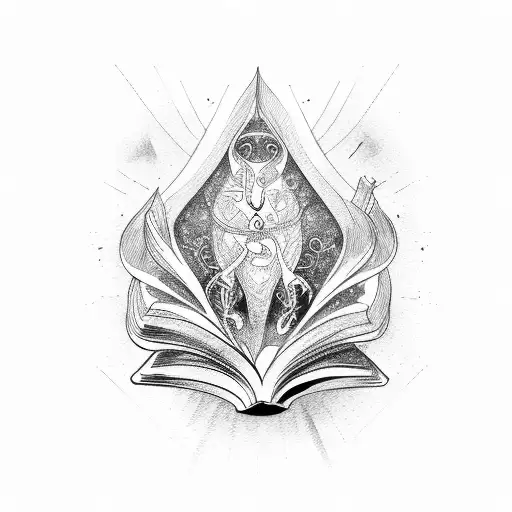 An Elegant Sketch Of An Open Book With Flowing Pages And Animals Emerging From It