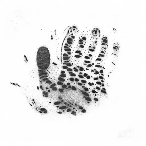 A Tattoo Of A Jaguar Paw Print Surrounded By The Handprints Of Your Three Children