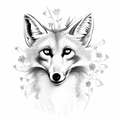 Maned Wolf Floating With Flowers