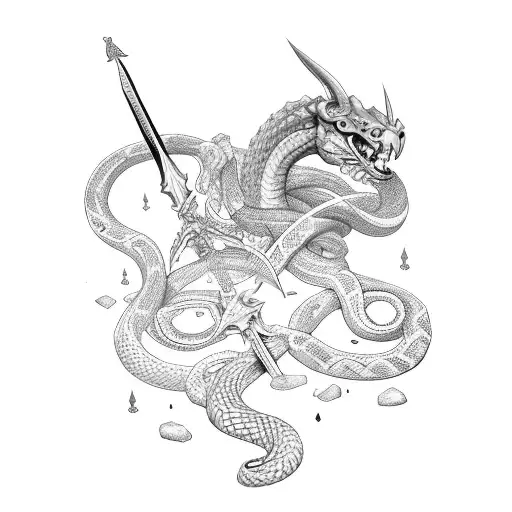 Justicia With A Snake On Her Sword