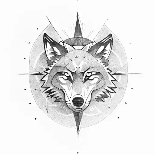 Wolf Eyes Inside One Wing With Compass On Side Forearm