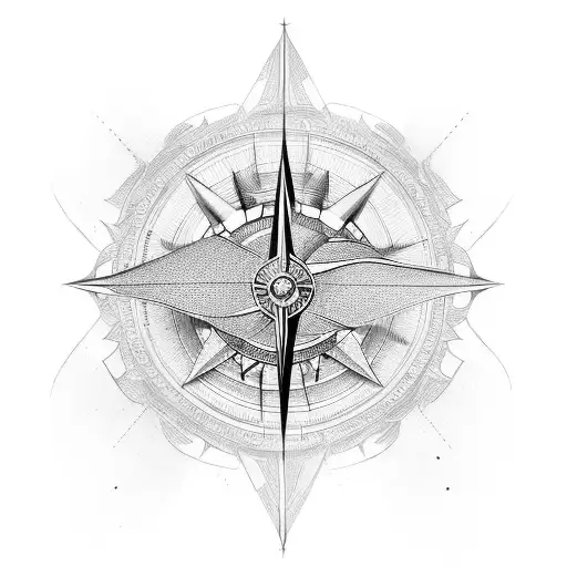 Wing With Compass And Traveller