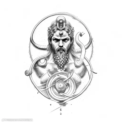 A Doctor's Symbol Intertwined With Poseidon's Trident